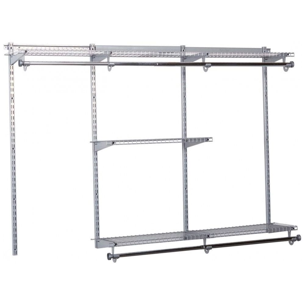 Kit Closet Aramado 1,8 Metros com Prateleiras Expansíveis e Hastes Telescópicas Personalizável Rubbermaid