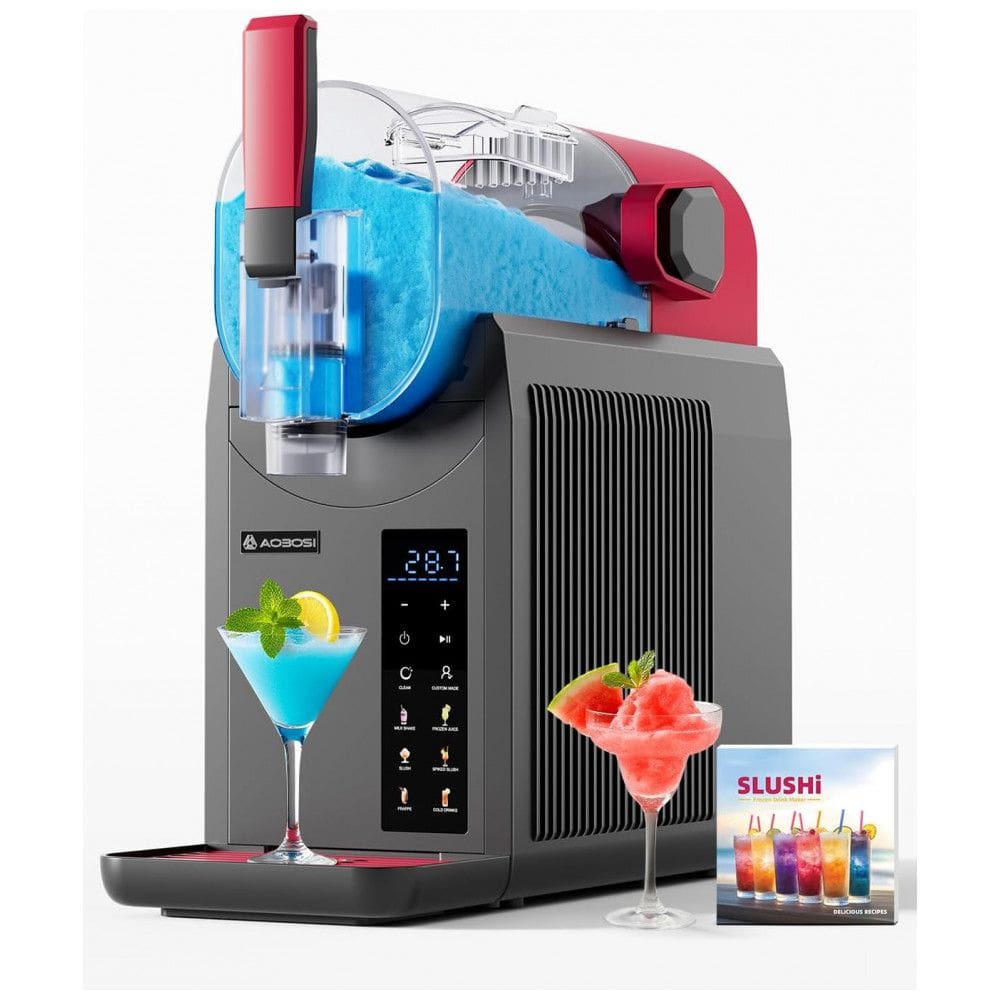 Máquina de Raspadinha para Casa AAOBOSI, Máquina de Slushie com Livro de Receitas, Máquina de Margarita com 6 Programas Pré-Definidos