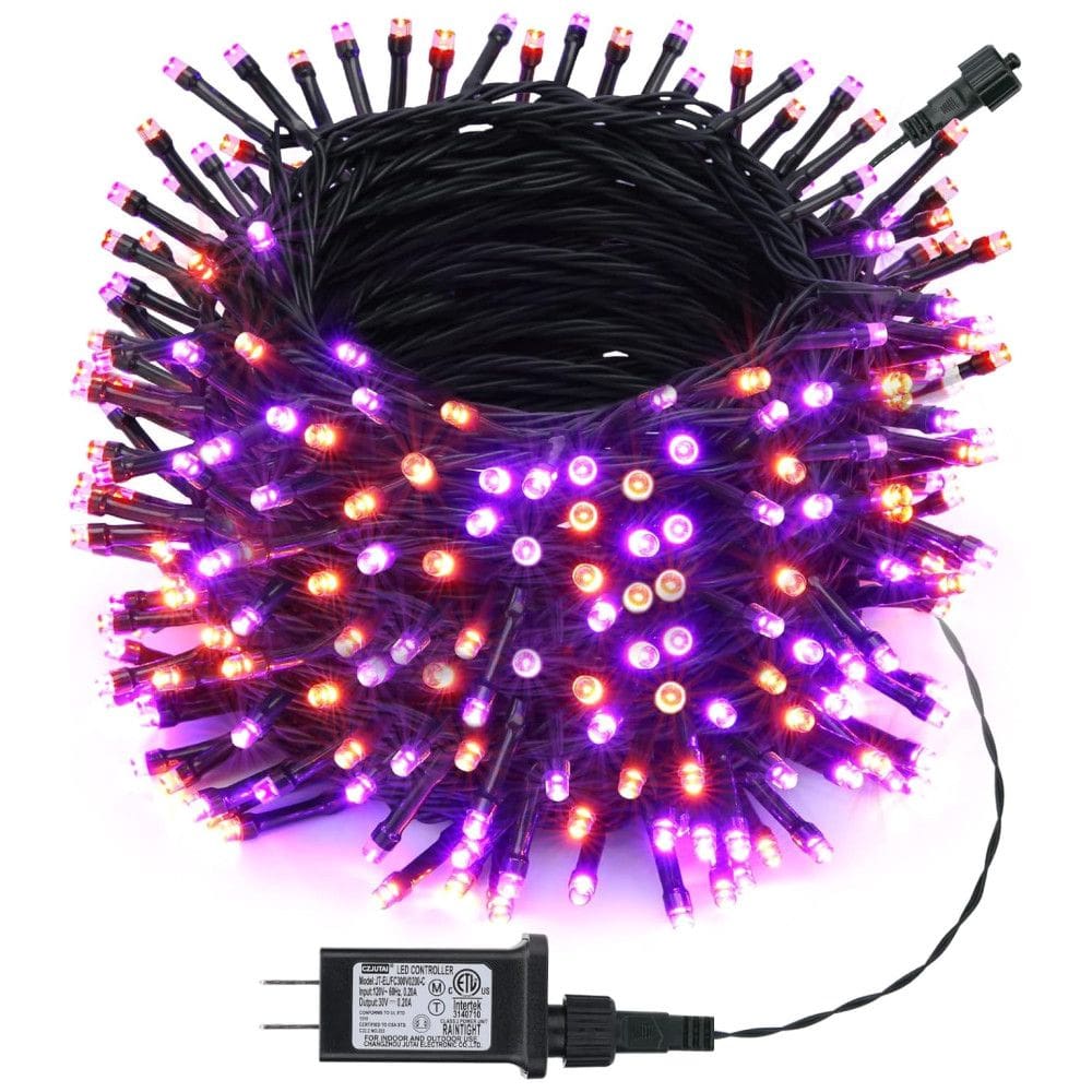 Pisca Pisca 350 LED 39 Metros com 8 Modos e Timer para Decoração de Halloween 110V, Roxo e Laranja, Toodour