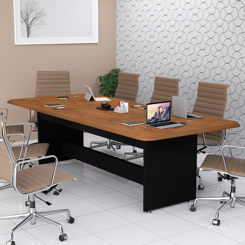 Mesa Escrivaninha Grande Para Sala De Reunião Escritório Espaçosa 220cm