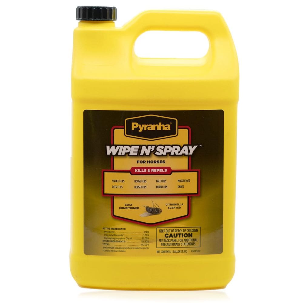 Fly Spray Pyranha Wipe N` Spray para cavalos 3,8 L