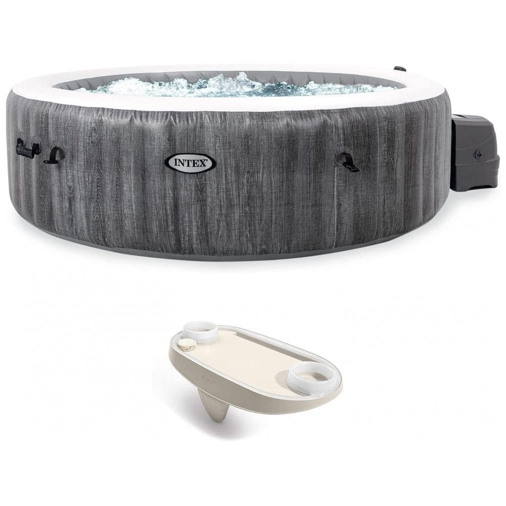 Spa Inflável para 6 Pessoas com Bandeja Porta Copos Inclusa, Intex 28520E , Cinza