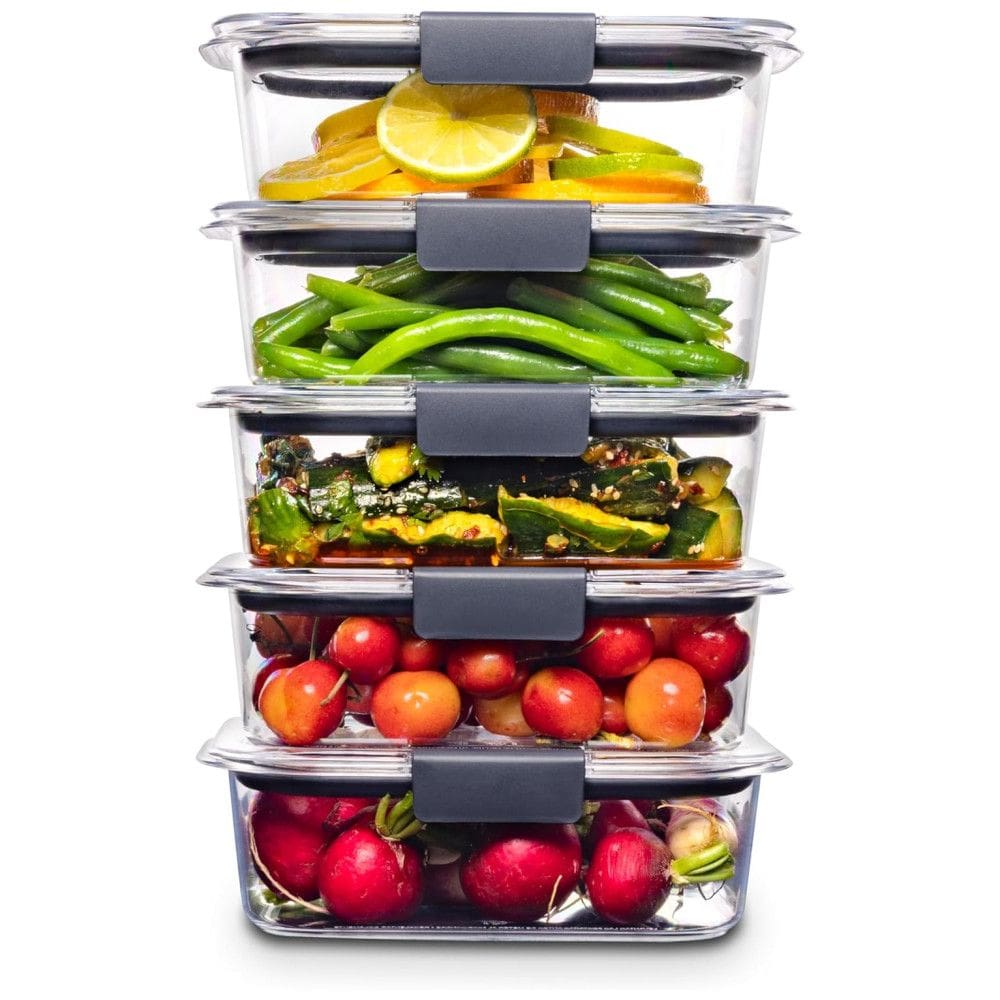Potes para Alimentos, 800 mL, Retangular 5 Unidades, RUBBERMAID 2053295, Cinza