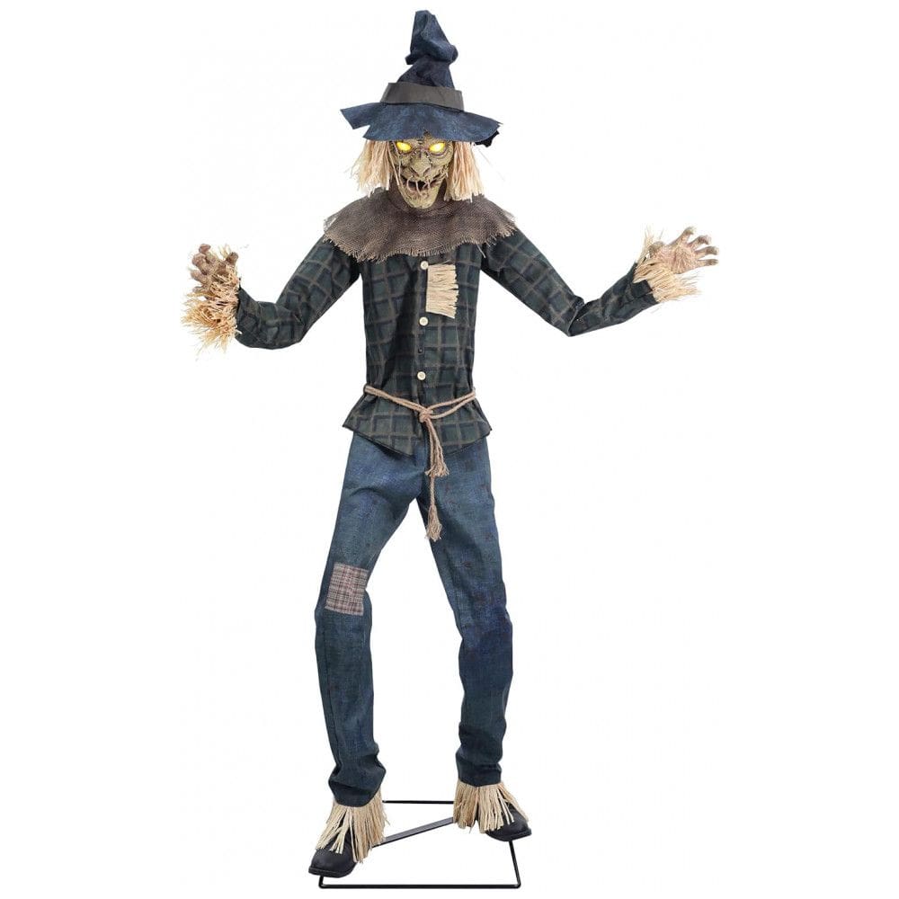 Espantalho Assustador Animatrônico com Som e Luz para Decoração de Halloween