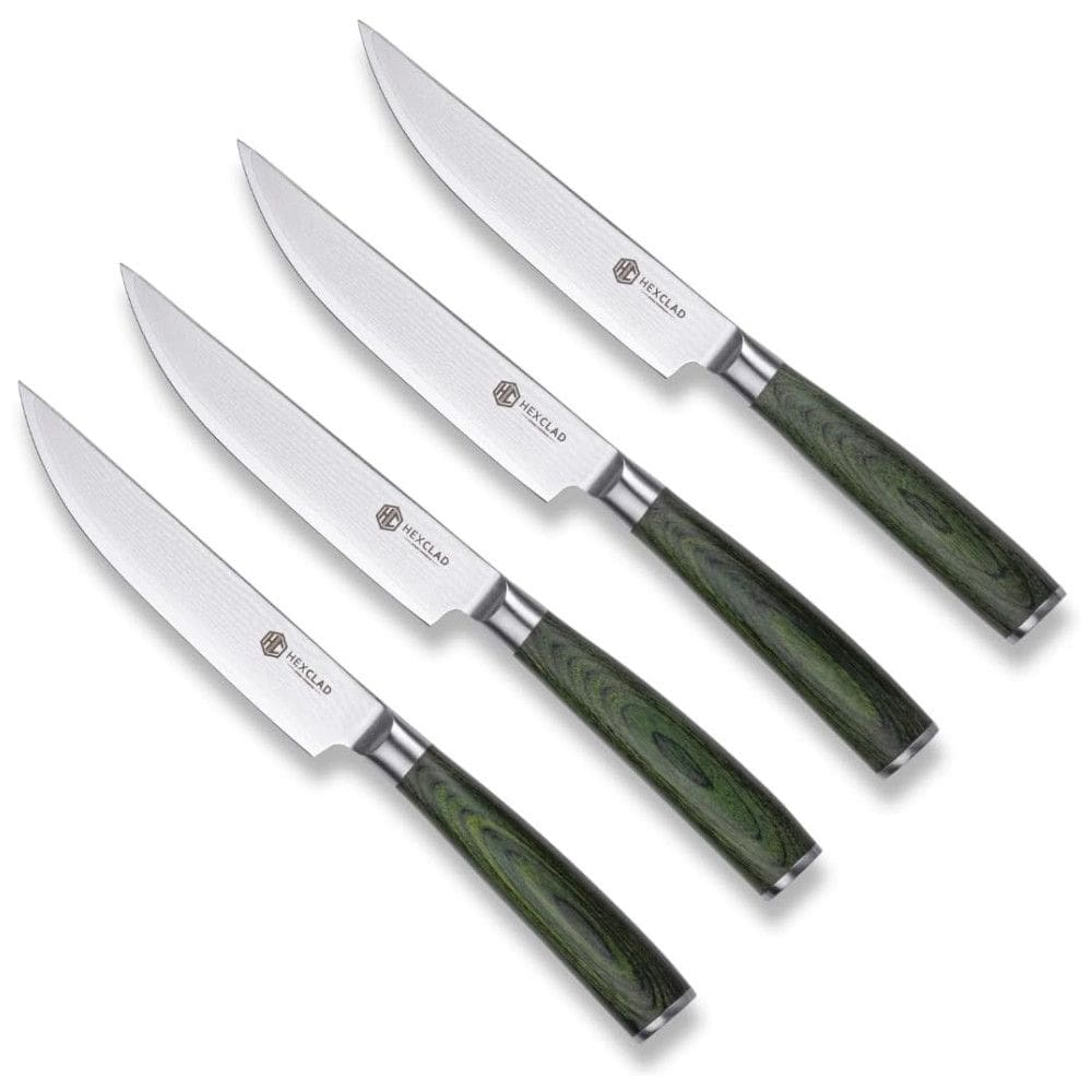 Conjunto de Facas 6 Peças Lâminas de Aço Inoxidável e Alças Pakkawood Full Tang, HexClad