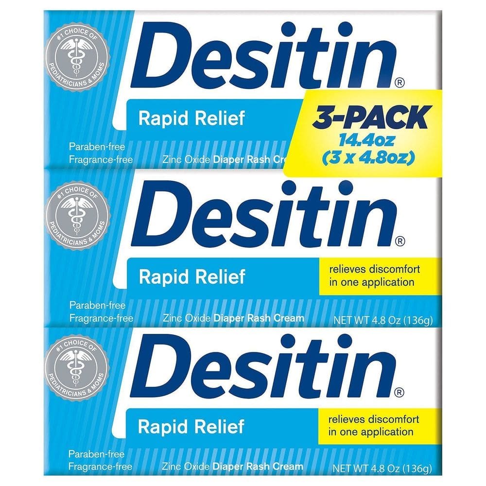 Creme para assaduras Desitin Rapid Relief 142 ml (pacote com 3)