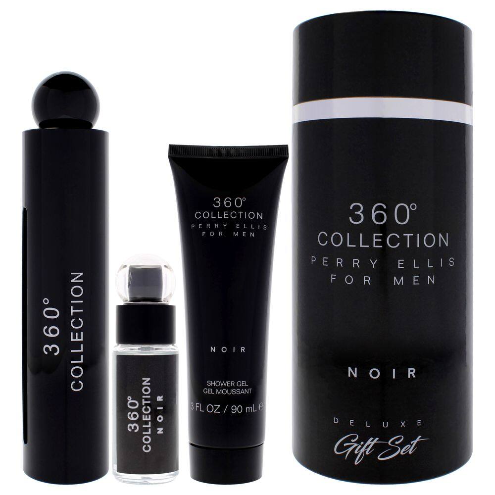 Conjunto de presente de 3 peças Perfume Perry Ellis 360 Black para homens