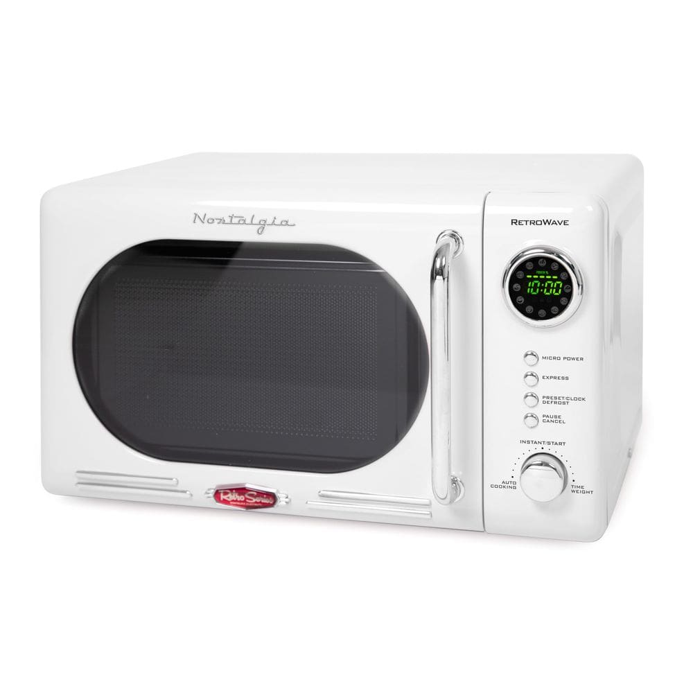 Forno de microondas Nostalgia Retro Compact 0,7 pés cúbicos 700 W branco