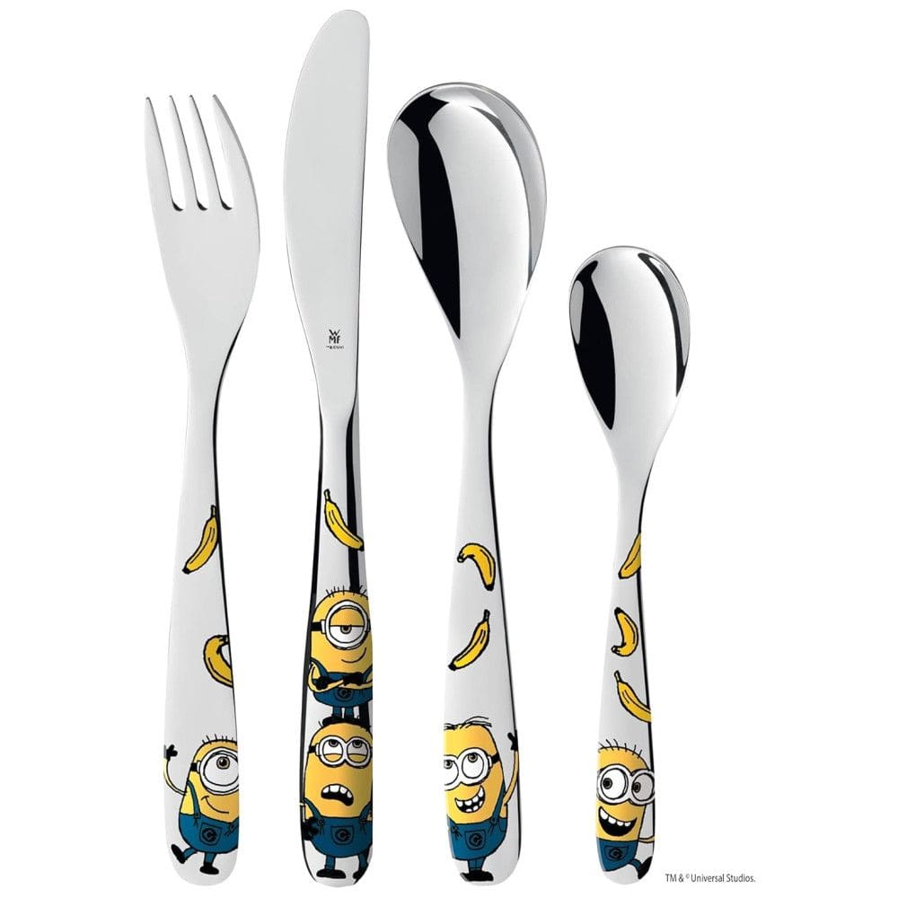 Conjunto de Talheres Infantis 4 Peças em Aço Inoxidável, Minions, WMF