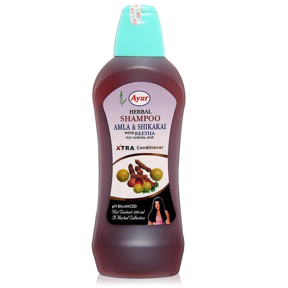 Shampoo Ayur Herbal Amla & Shikaki com condicionador Reetha 500ml +