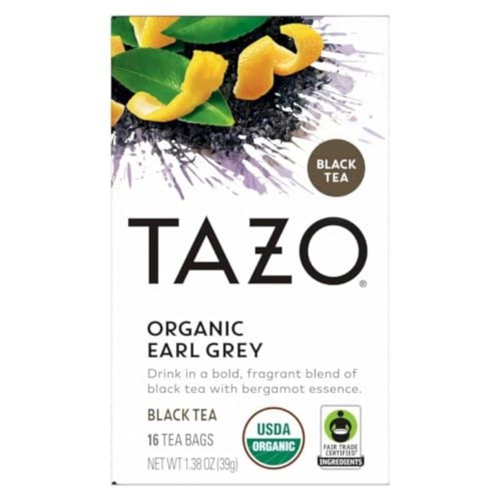 Chá TAZO Organic Earl Grey Black com cafeína 16 saquinhos de chá