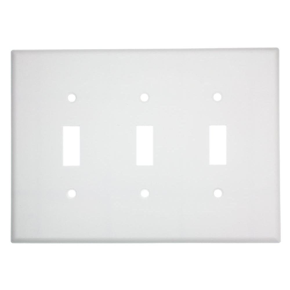 Placa de parede Leviton 3-Gang Toggle Device Switch branca