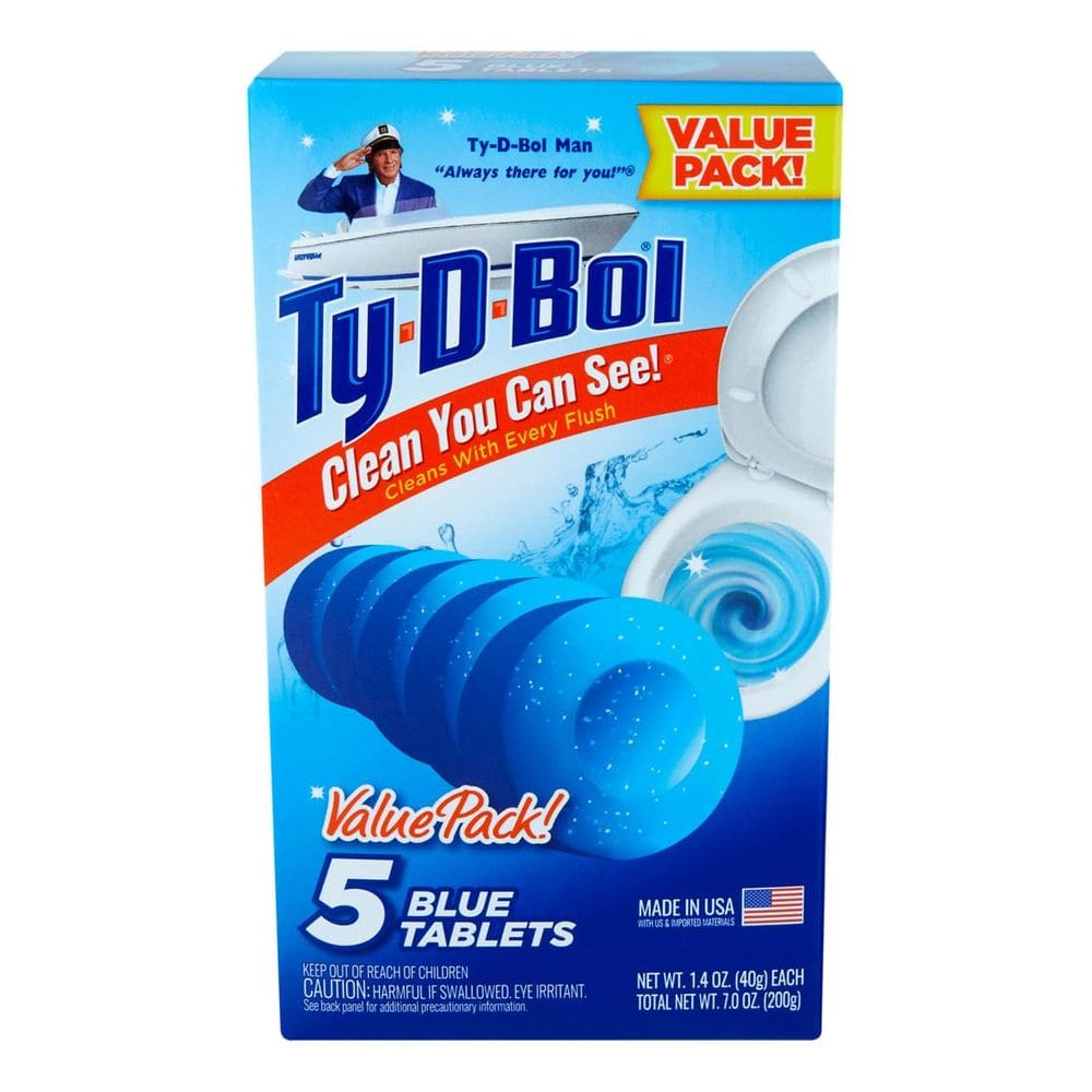 Limpador de vasos sanitários Ty-D-Bol Blue Tablets, pacote com 5