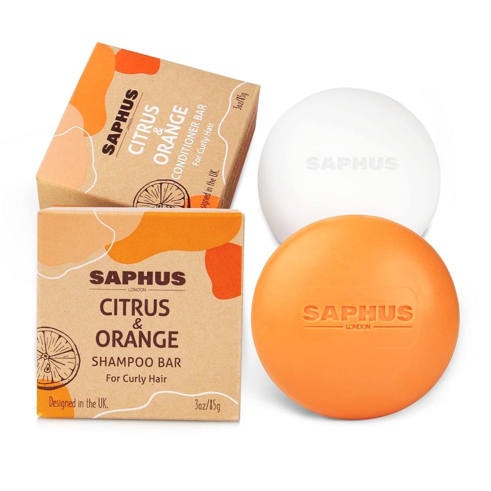 Conjunto de barras de shampoo e condicionador SAPHUS para cabelos secos e cacheados