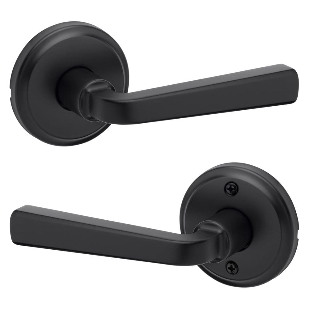 Maçaneta de porta interior Kwikset Trafford Matte Black sem travamento
