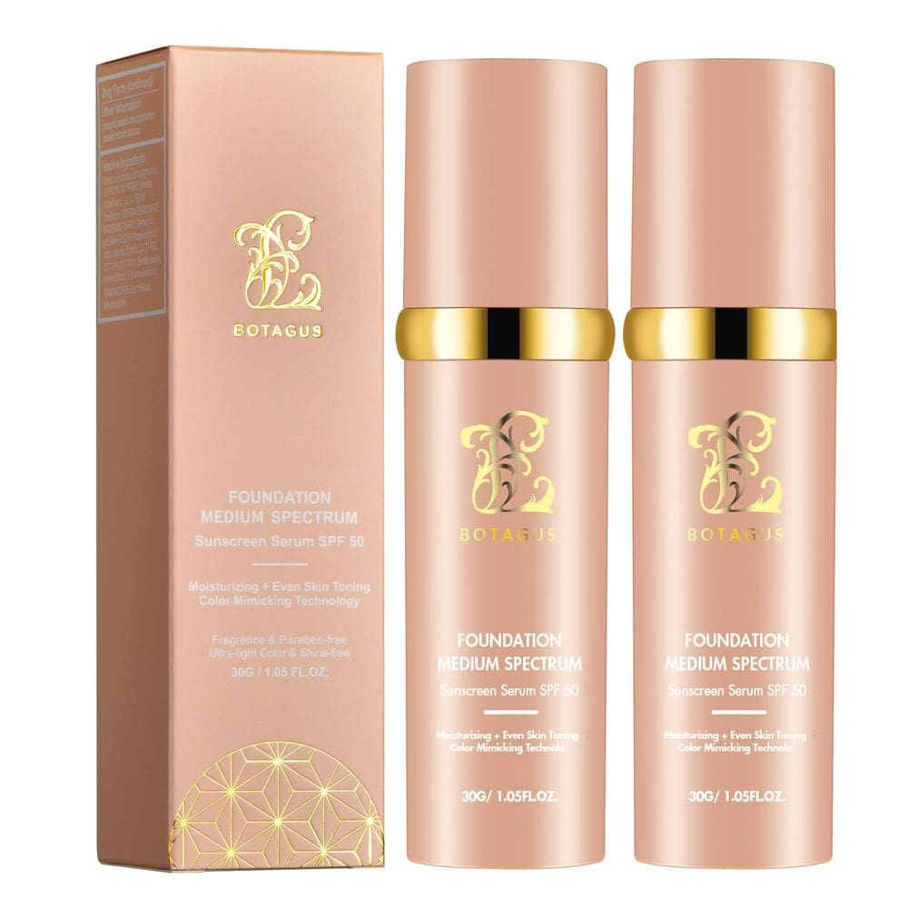 Foundation Match Cosmetics 4 em 1 de espectro médio com SPF 50+ 2PK