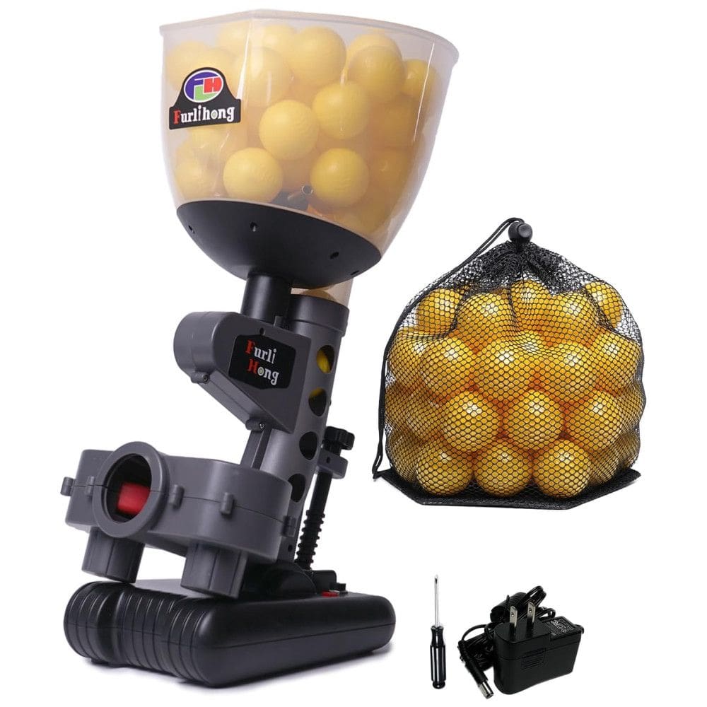 Lançador de Bolas Automático Infantil com Bolas de Pingue Pongue, Precisão de Rebatidas, Alimentada por Baterias ou Energia e Bolas