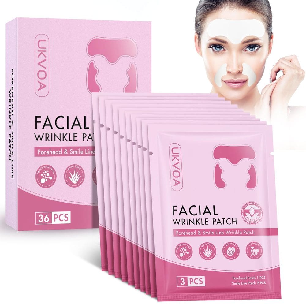 Adesivos de rugas UKVOA Forehead & Smile Line com ácido hialurônico