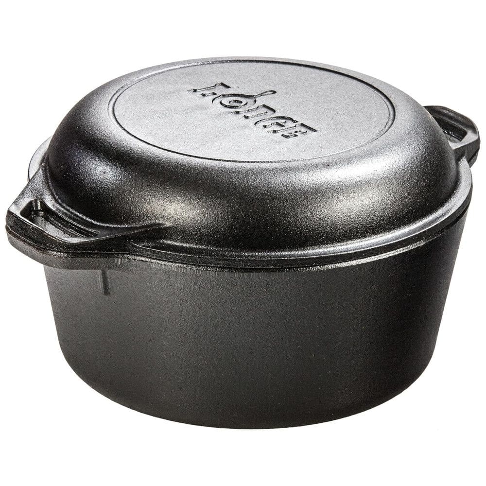 Panela de Ferro Fundido 5L Pré Temperada, com Alça de Metal, LODGE L8DDKPLT, Prateado