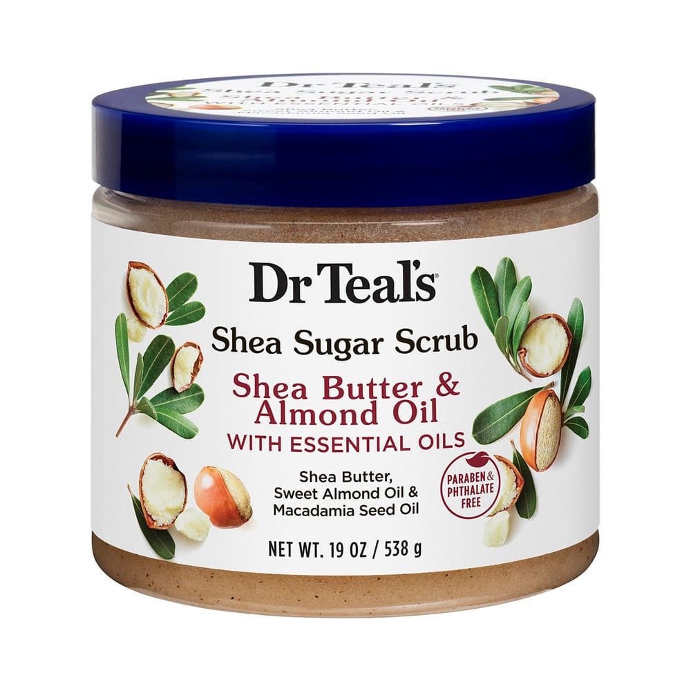 Frasco de 550 ml de manteiga de karité e óleo de amêndoa Sugar Scrub Dr. Teal`s