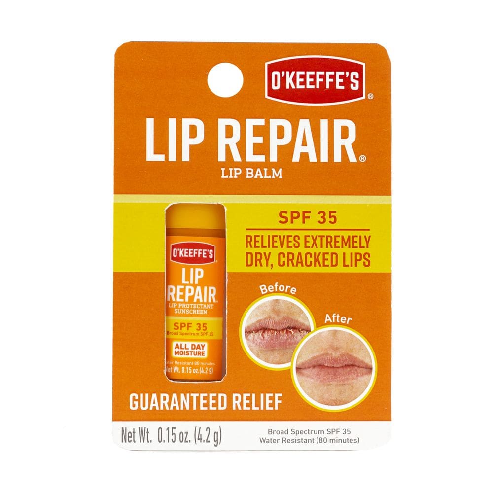Bálsamo labial O`Keeffe`s Lip Repair SPF 35 Stick, pacote com 1