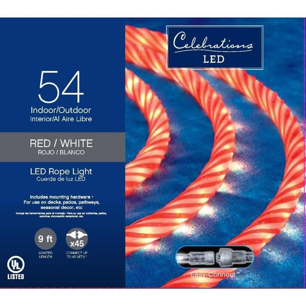 Rope Light Celebrations CMAS Vermelho Branco 274 cm 54 LEDs
