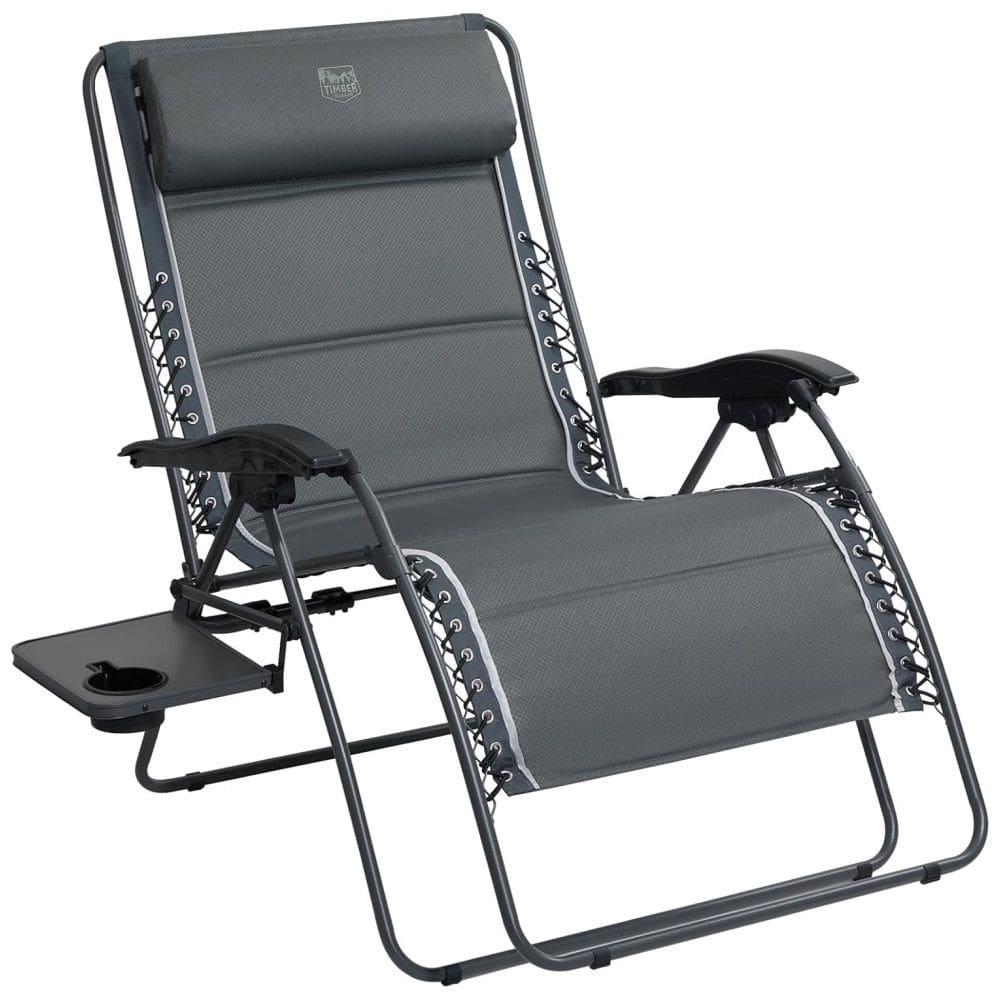 Cadeira Reclinável XXL TIMBER RIDGE Zero Gravity 33`` com Mesa Lateral – Suporta até 226,8 kg