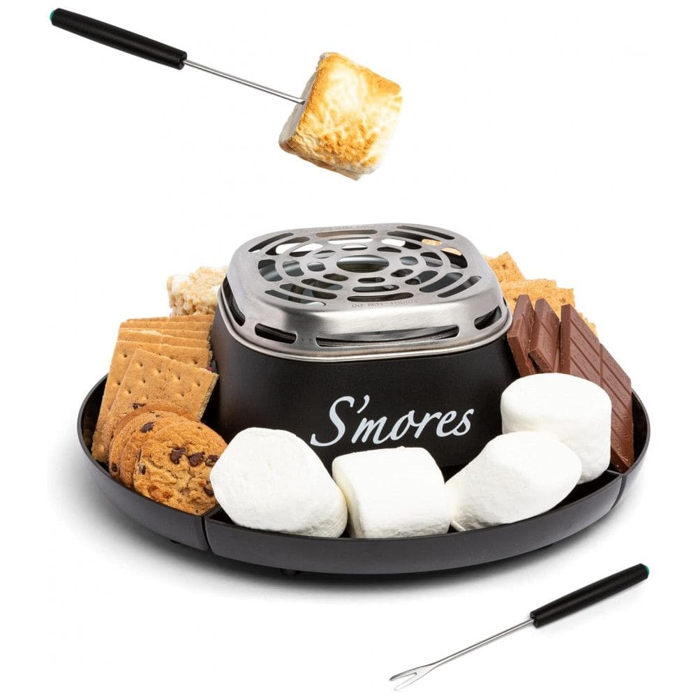 Grill Elétrico para Marshmallow e Biscoitos com 2 Garfos, 110V Nostalgia, Preto