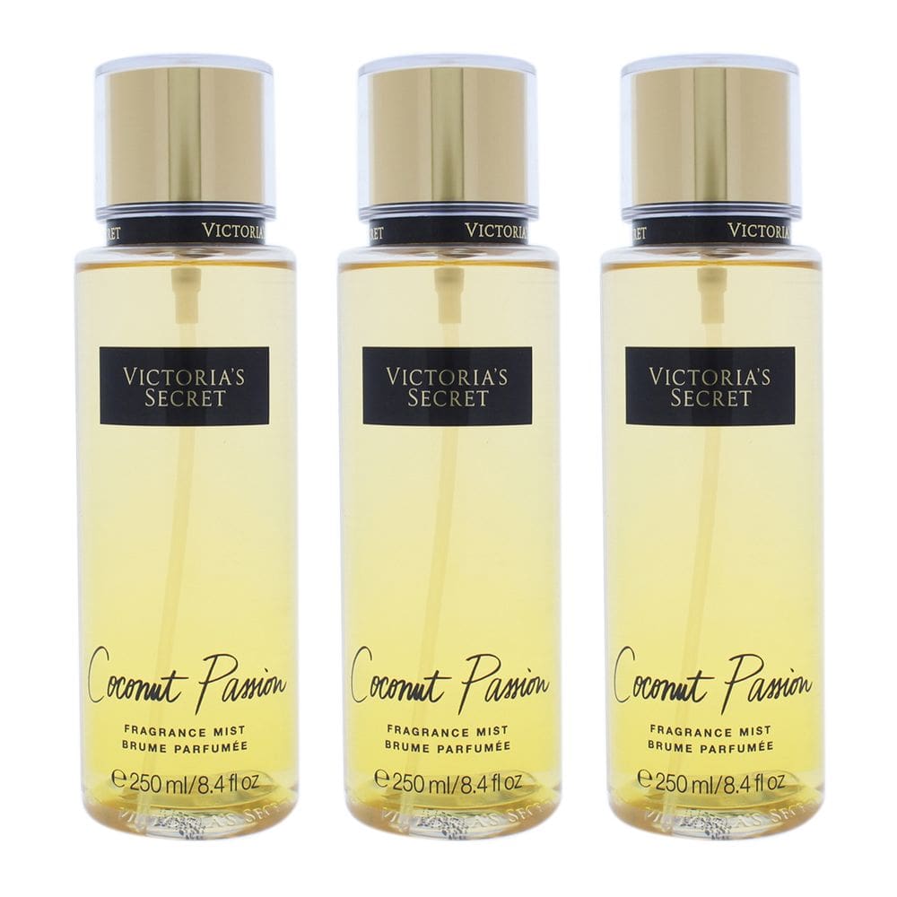 Pacote com 3 fragrâncias Mist Victoria`s Secret Coconut Passion