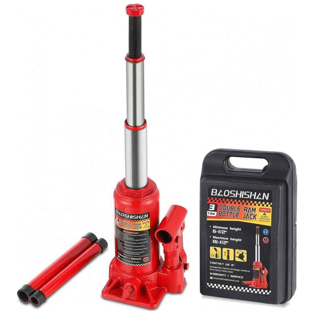Macaco Hidráulico de Garrafa para Carro, Suporta até 3 Toneladas Ram Duplo, BAOSHISHAN