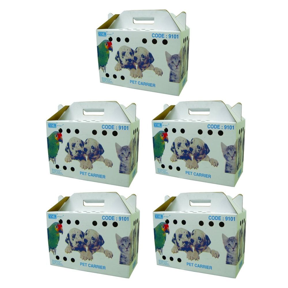 Caixa de viagem para pequenos animais YML Lot of 5, branca (9101)