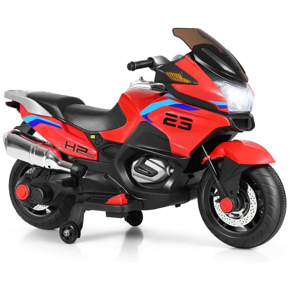 Costzon Moto Elétrica Infantil 12V Recarregável com Música e Luzes, até 6 km, h, Vermelha, 3