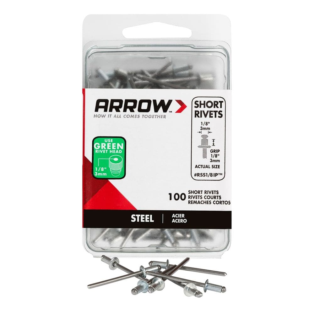 Remaches Pop Arrow RSS1/8IP de Acero 3 mm Paquete de 100