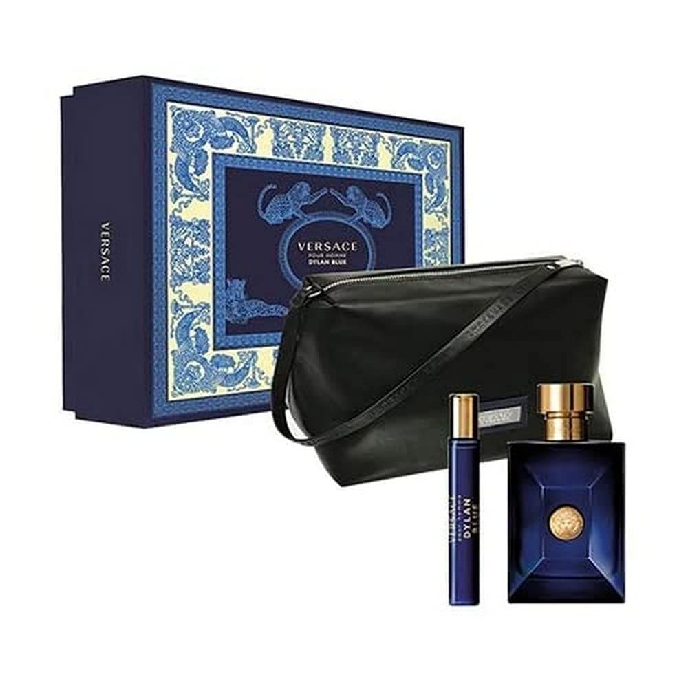 Conjunto de perfumes Versace Dylan Blue para homens com EDT 100mL + Mini 1