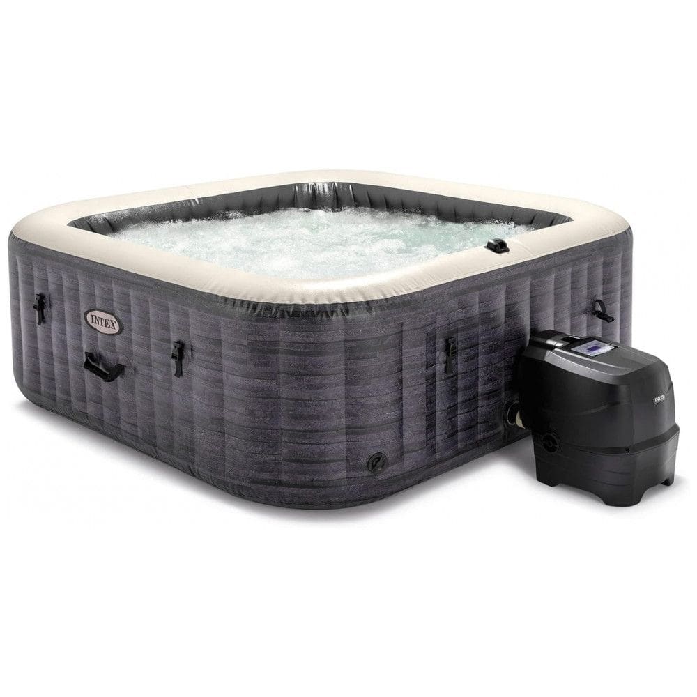 Spa Inflável Hidromassagem para 6 Pessoas com 170 Jatos de Bolha e Bomba Embutida, Intex 28451EP, Cinza