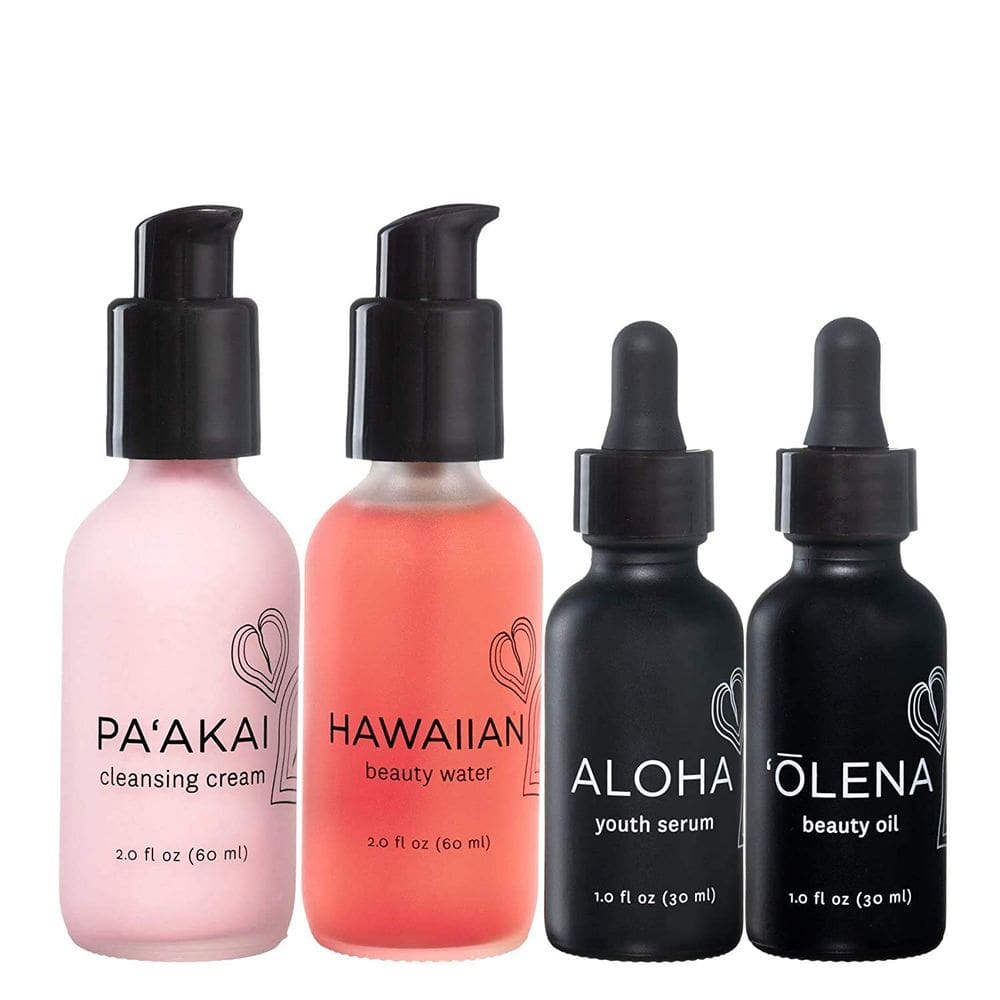 Conjunto de cuidados com a pele Honua Hawaiian Ritual com creme de limpeza, sérum e óleo