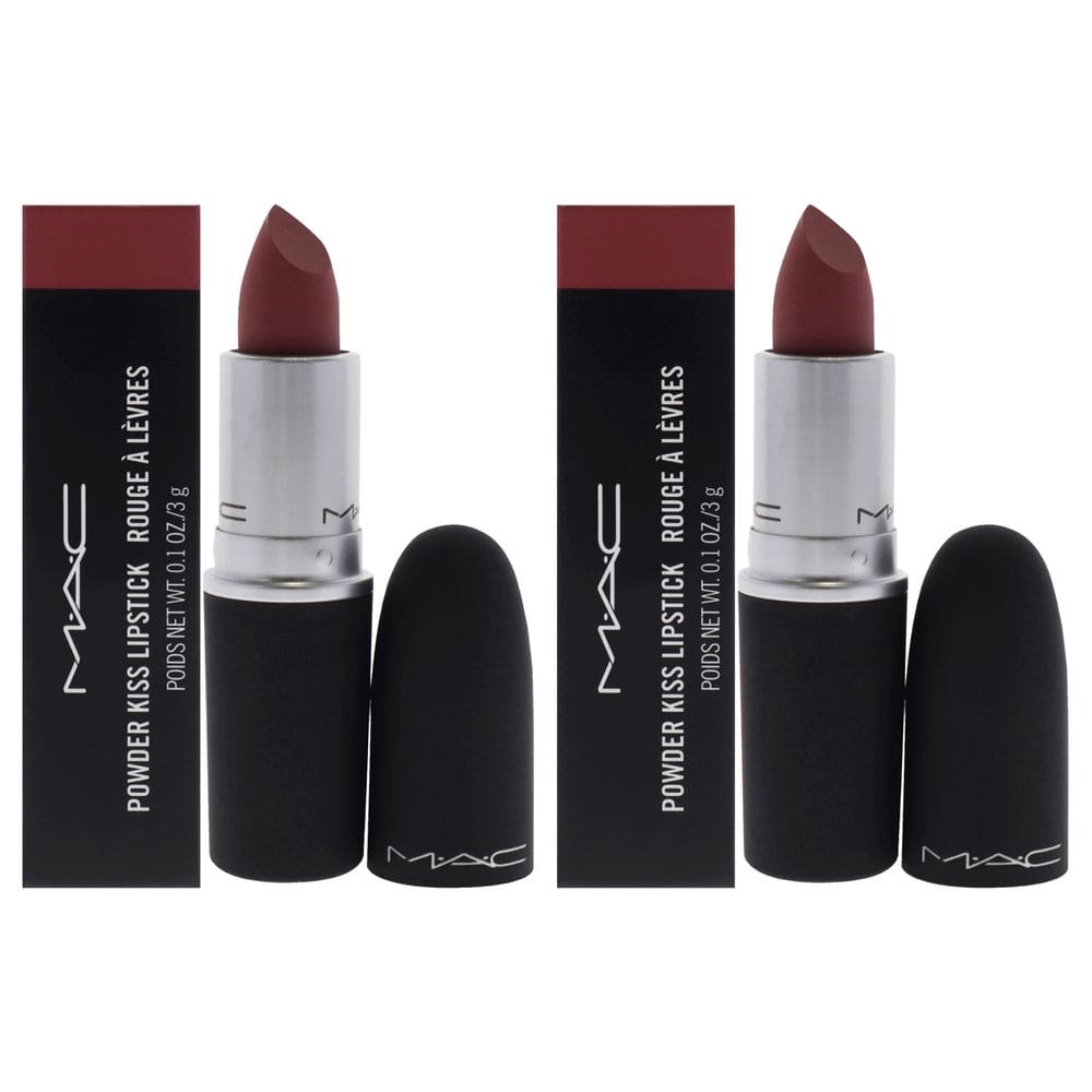 Batom MAC Powder Kiss 930 Brickthrough, pacote com 2
