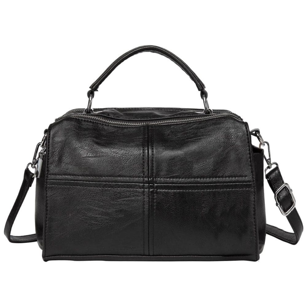 Bolsa Feminina de em Couro Vegano, VASCHY VAWB051BA, Preto