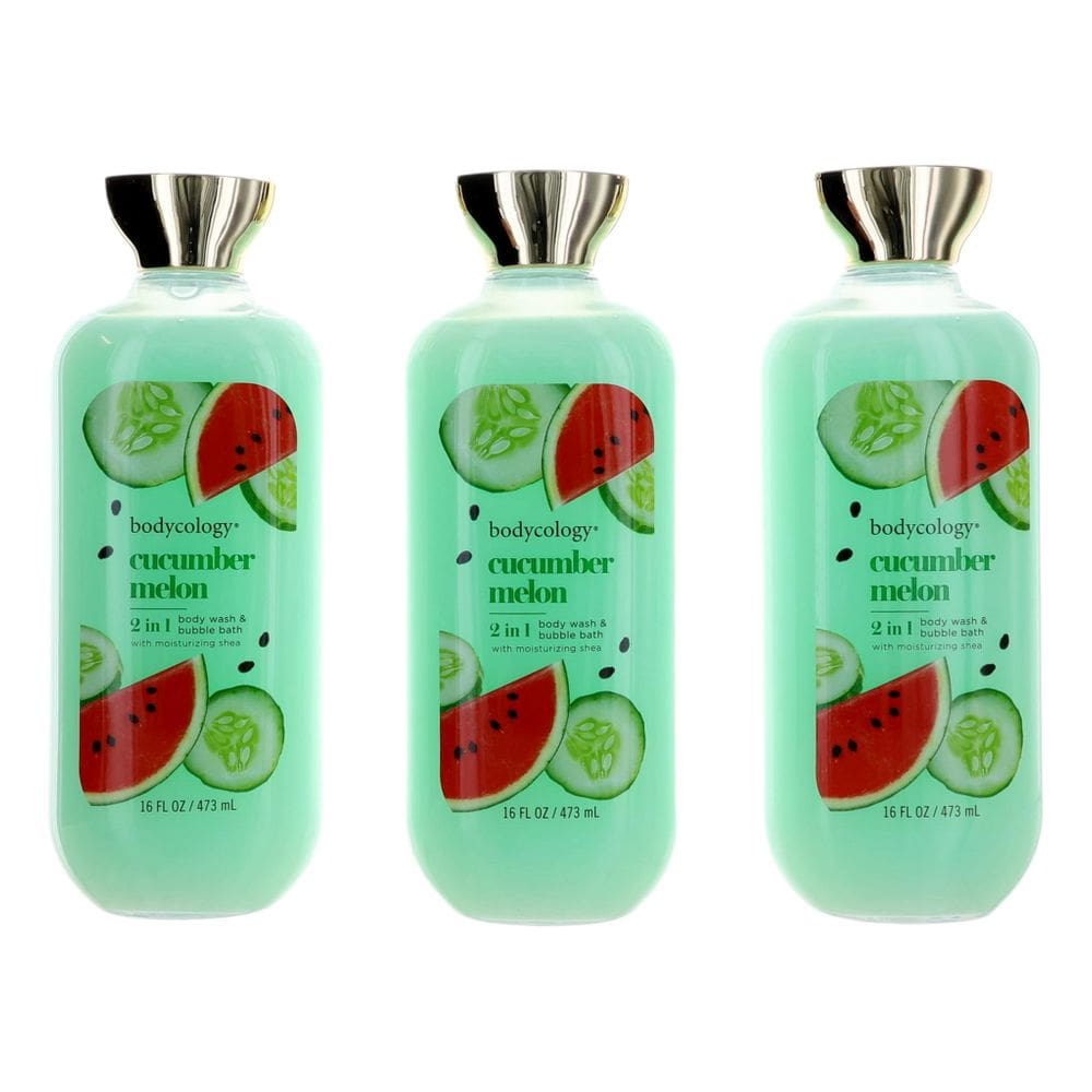 Sabonete líquido e banho de espuma Bodevoke Cucumber Melon 480 ml, pacote com 3 unidades