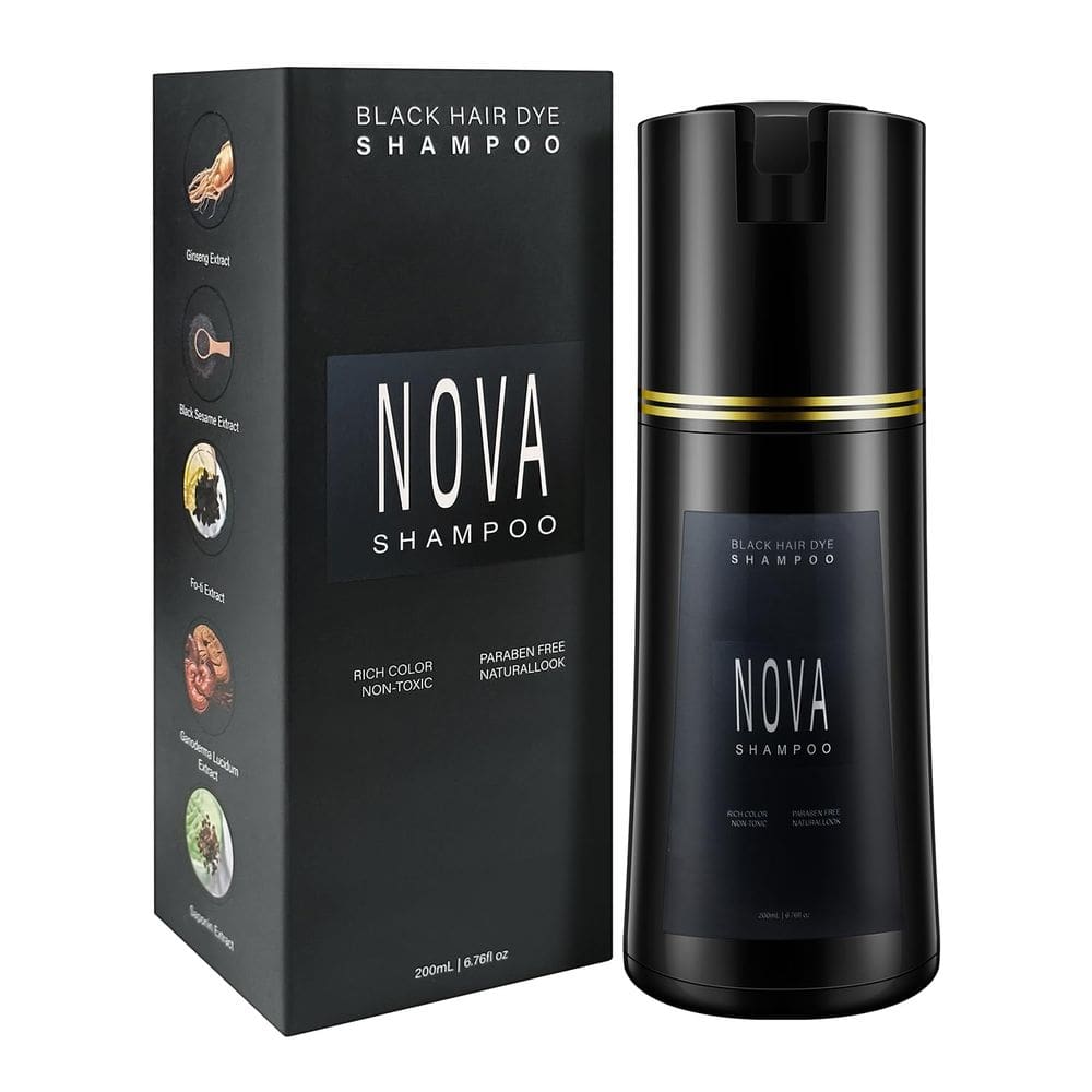Shampoo de tintura de cabelo NOVA SHAMPOO 3 em 1 com cobertura instantânea de cinza