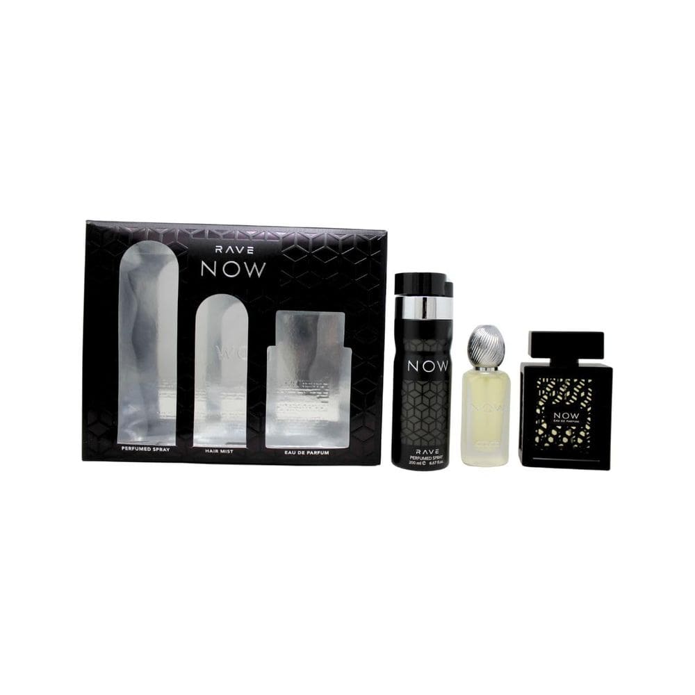 Perfume Lattafa Rave Now para homens, 100 ml, Eau de Parfum, conjunto de 3 peças