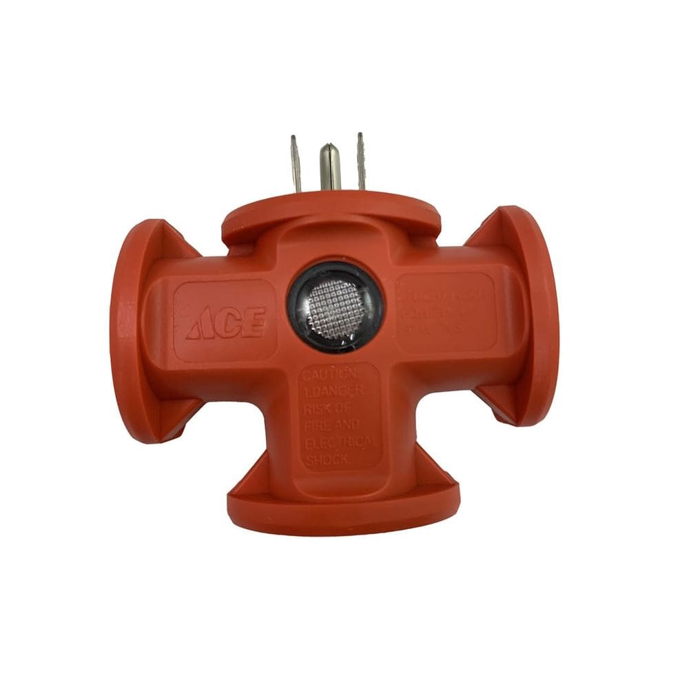 Adaptador Projex Triple Conector Tierra 3 Salidas Naranja