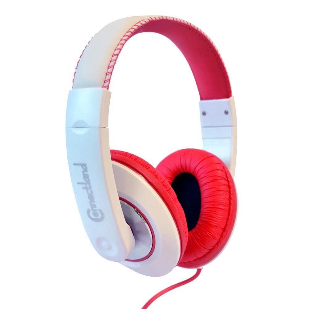 Fones de ouvido Over Ear Connectland CL-AUD63080 com fio vermelho e branco