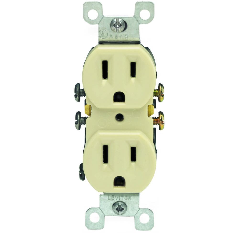 Receptáculo duplex Leviton 5320-IMP 15A 125V, pacote com 10 unidades, marfim
