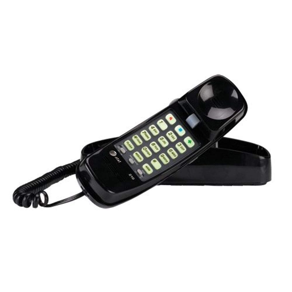 Telefone com fio AT&T 210 Basic Trimline para montagem na parede preto