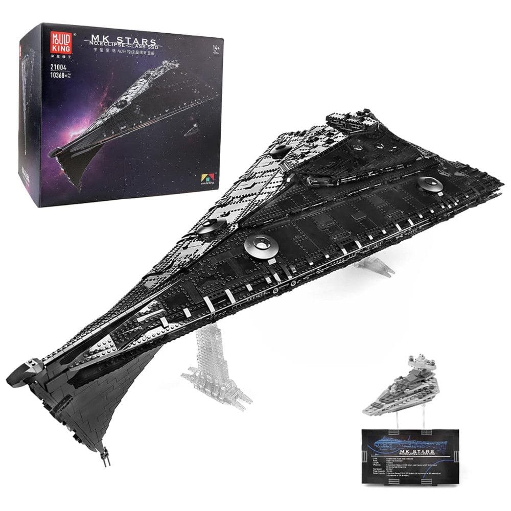 Kit de Construção Destróier Estelar Imperial Classe Eclipse com 10368 Peças para Adultos, Mould King, Preto