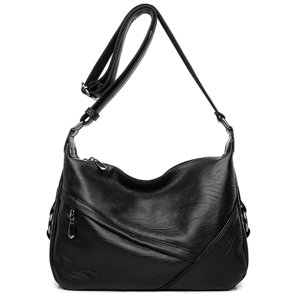 Bolsa Feminina Retro de Ombro, COVELIN J HB075 B, Preto