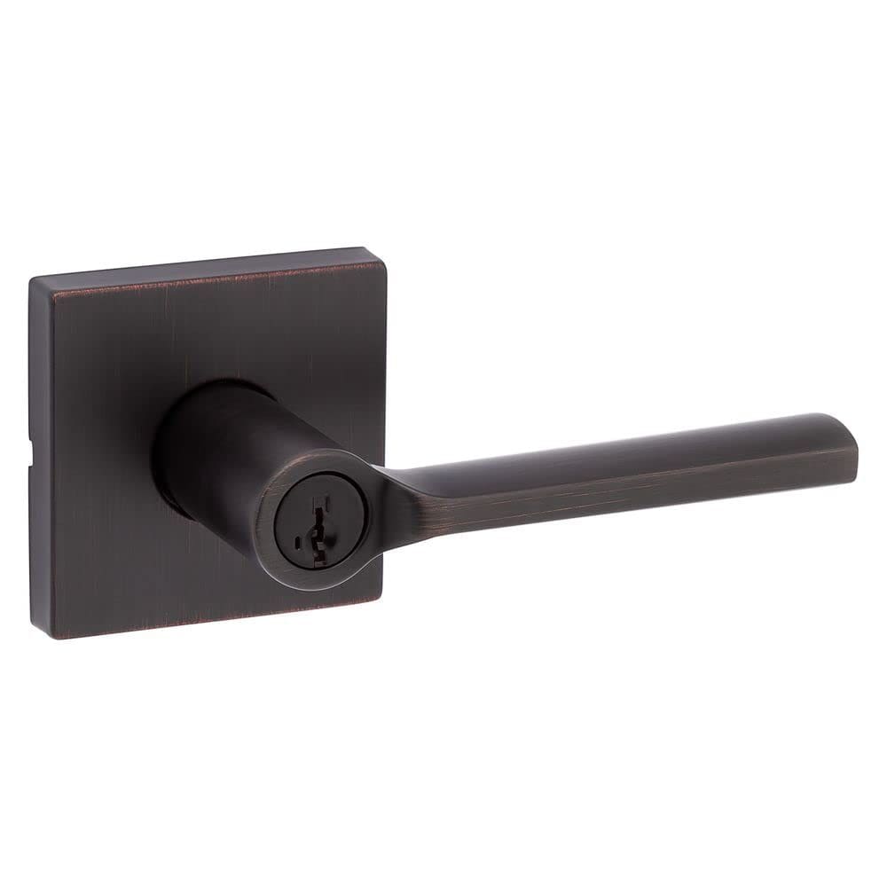 Fechadura de maçaneta Kwikset Lisbon Venetian Bronze com chave de bronze