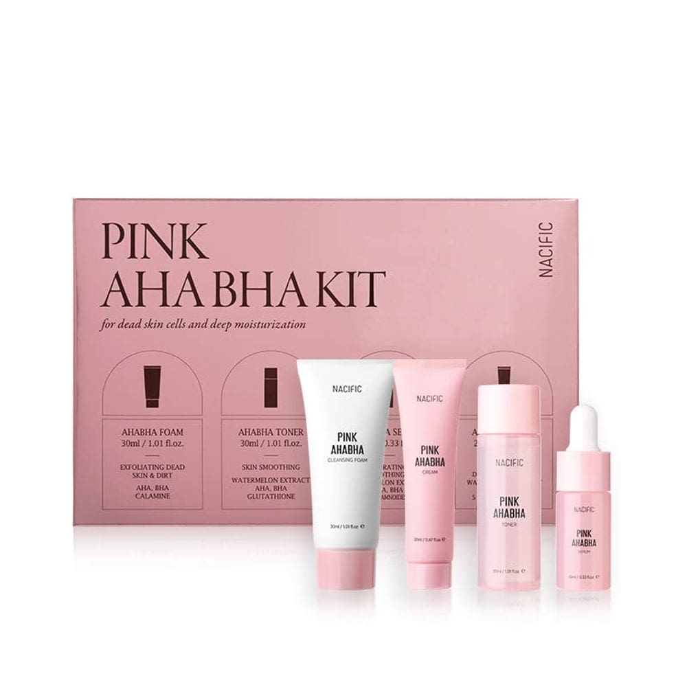 Conjunto de cuidados com a pele KOSBEAUTY Nacific Pink AHA BHA Travel Size