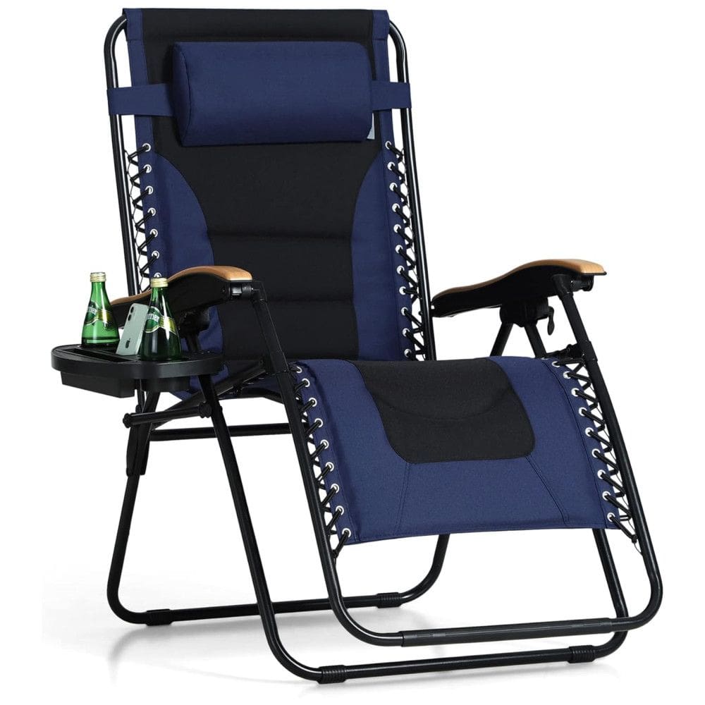 Cadeira Reclinável Ajustável Gravidade Zero com Apoio de Cabeça, PHI VILLA, Azul